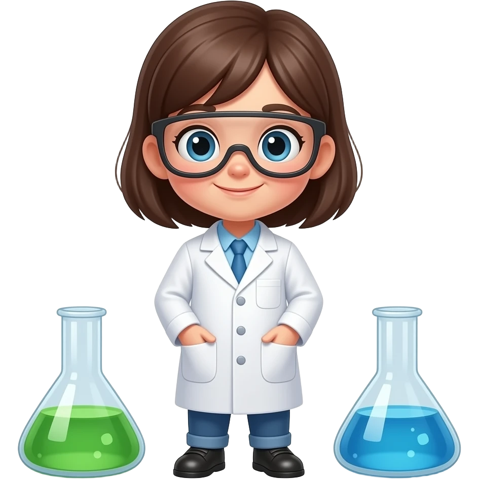 LITTLE SCIENTIST GIRL STANDING IN LAB emoji