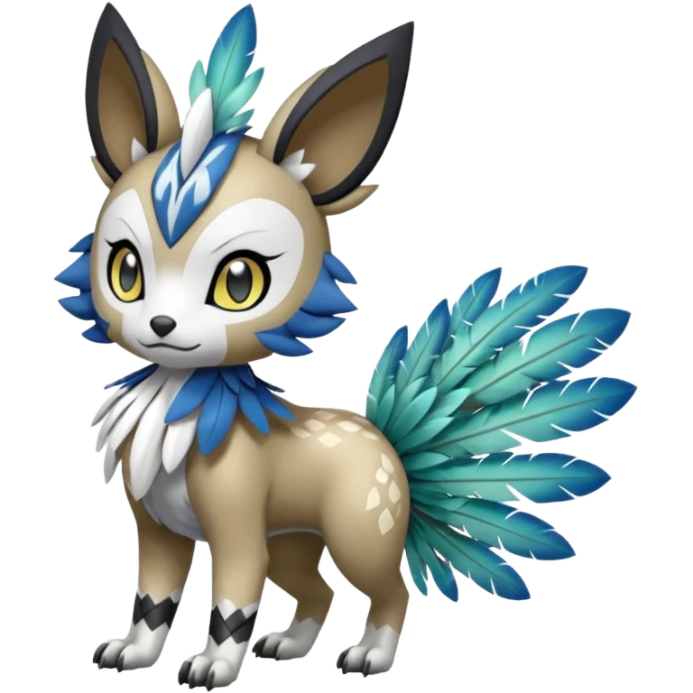 Meloetta-WereGarurumon-Trico-Pokémon-Fakémon-fusion-hybrid-creature emoji