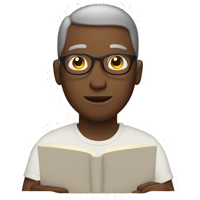 Man with reading  emoji