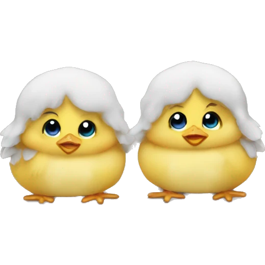 twin baby boy chicks  emoji
