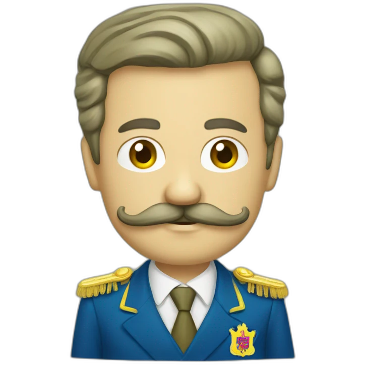 president of ukraine with moustache and khaki tshirt emoji
