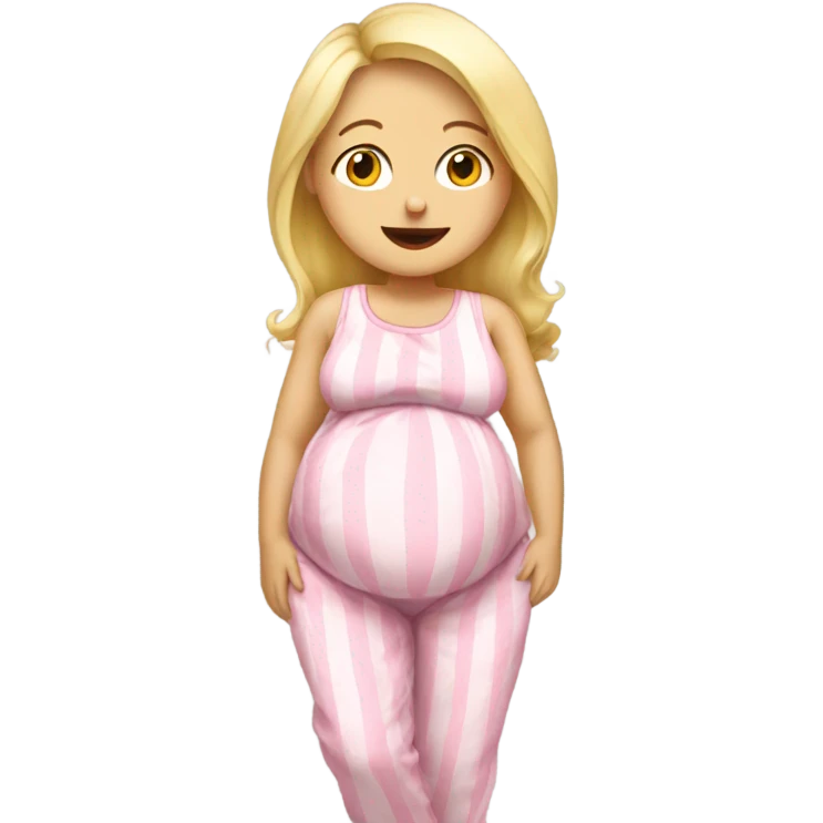 blonde pregnant woman in pajamas emoji