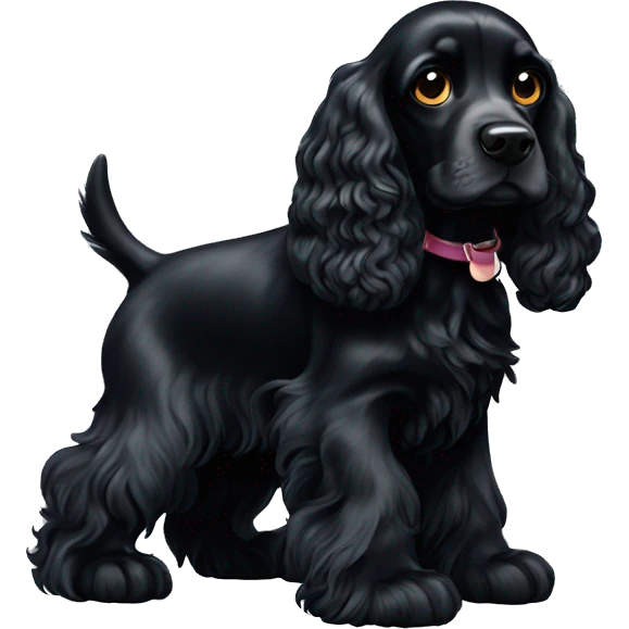 Black working cocker spaniel emoji