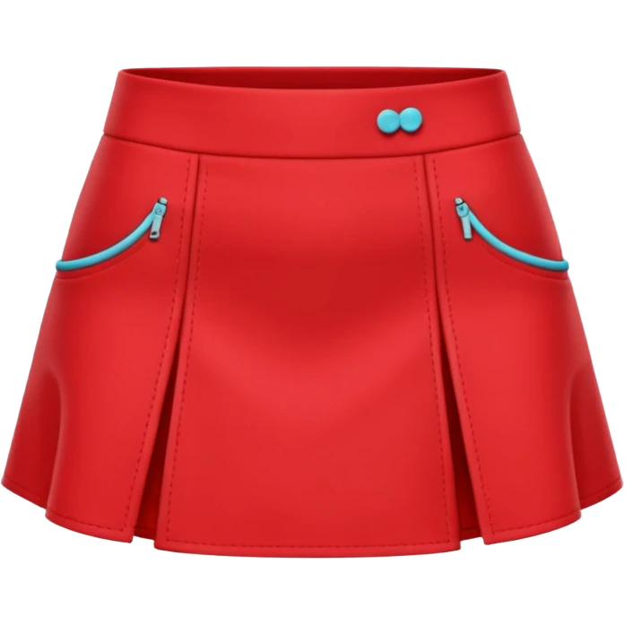 A 3D cartoon red skort (skirt-shorts combo) with gentle fabric folds and neat finish, isolated on plain background, Memoji-style. emoji