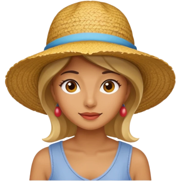 Straw Hat Woman emoji