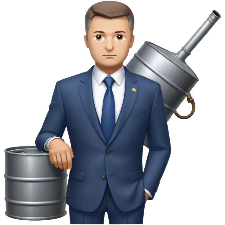 Президент Украины с стволом от танка в заднице emoji