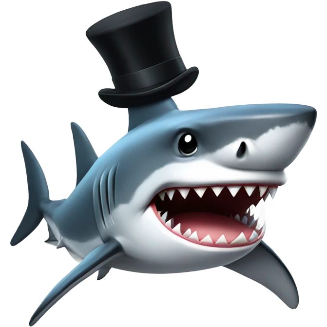 Shark with a top hat emoji