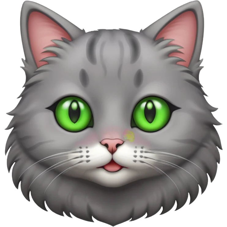 Silly grey cat  emoji