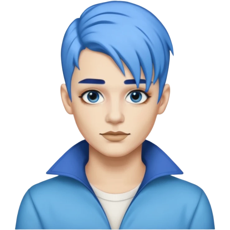 blue hair drag king fabulous makeup emoji