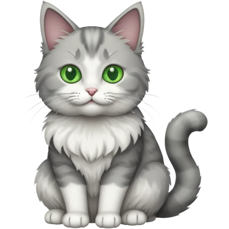 a grey and white cat emoji