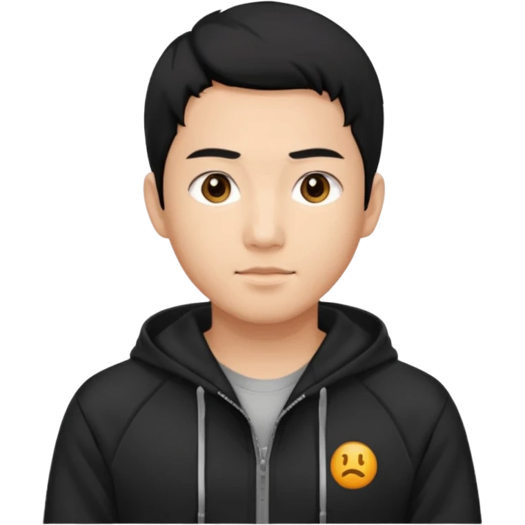 asian man in black sport zip hoodie emoji