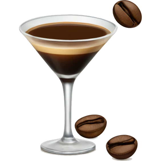 Espresso martini with three coffee beans on top  emoji