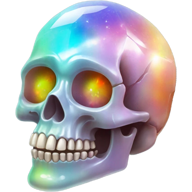 Rainbow Opal gemstone crystal skull emoji
