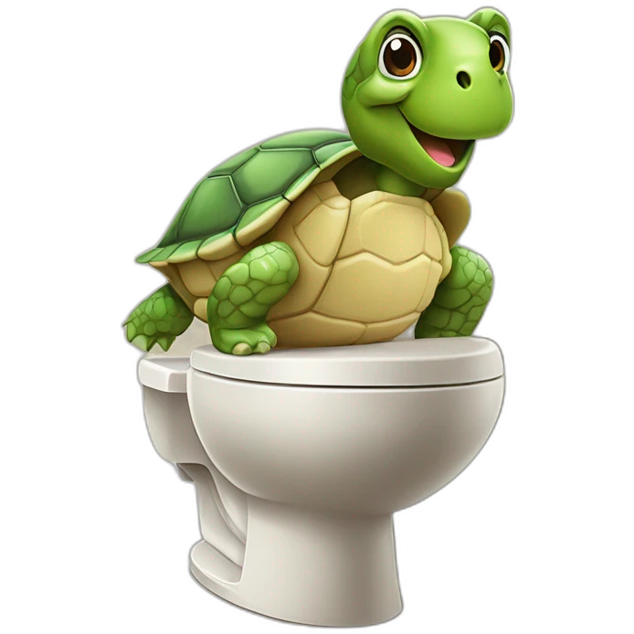 Tortue sur une loo emoji