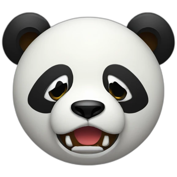 2D pixeled angry panda emoji