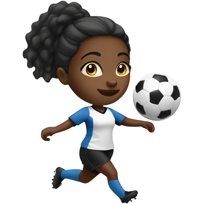 black girl playing soccer  emoji