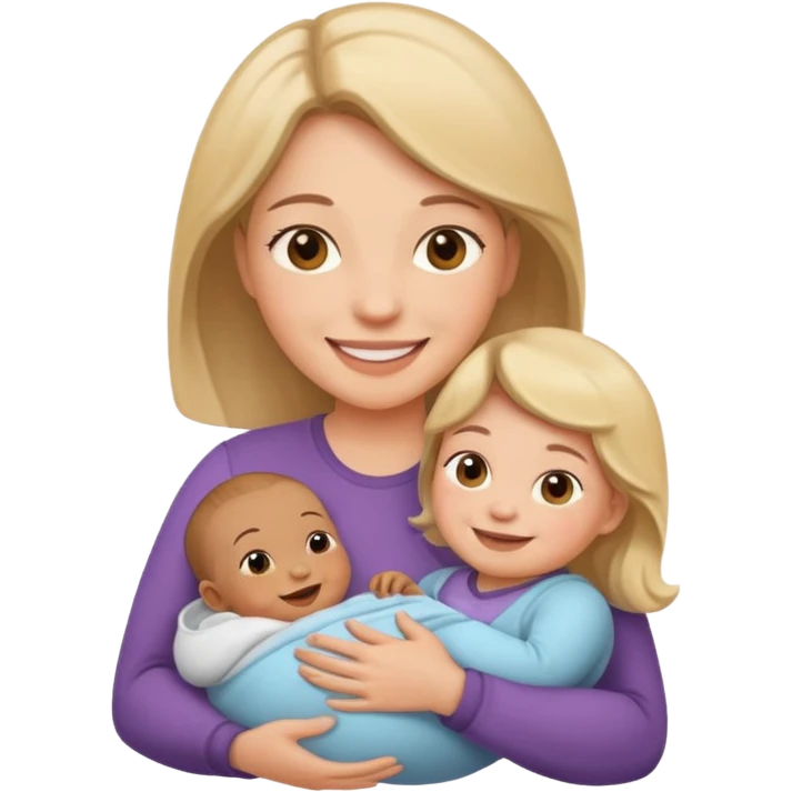 My wife with baby emoji