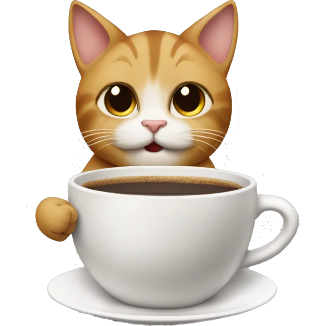 Cat drinking coffee emoji