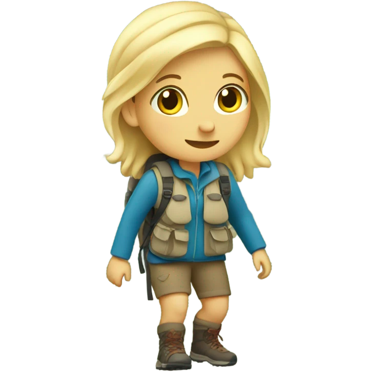 Blonde girl mountain hiking  emoji