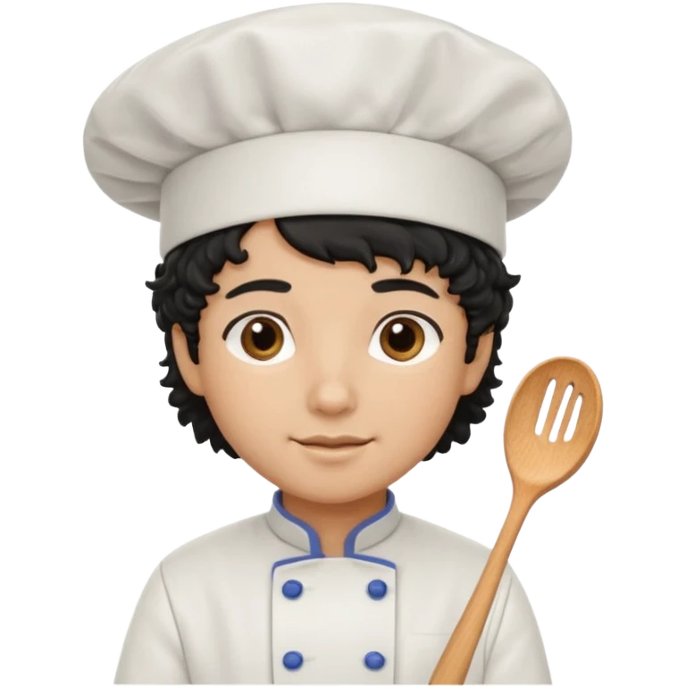 Una chef pelinegra con rulos emoji