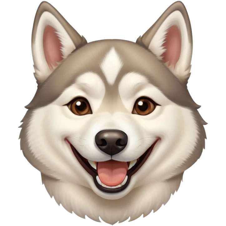 a syberian husky dog laughing emoji