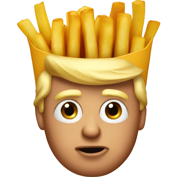 Donald Trump with French fries emoji