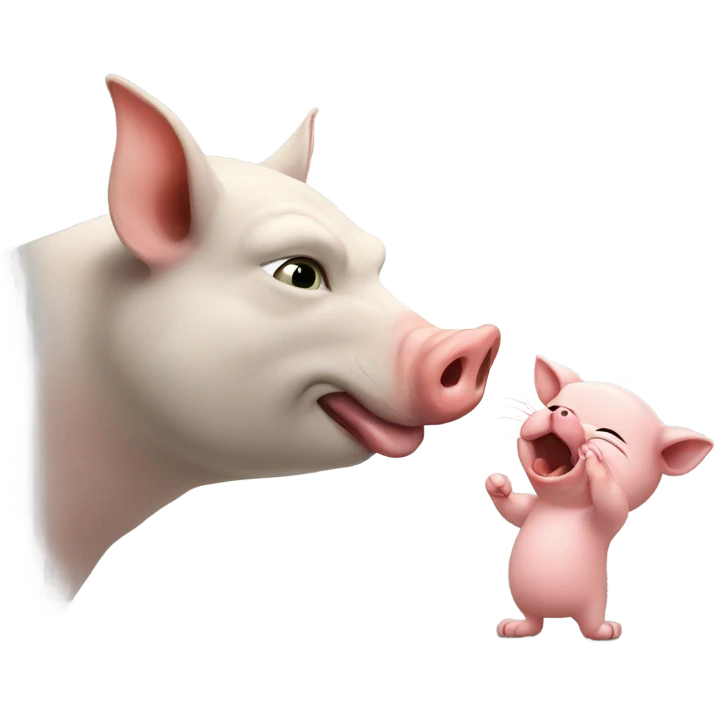 A cat hitting a pig nose  emoji