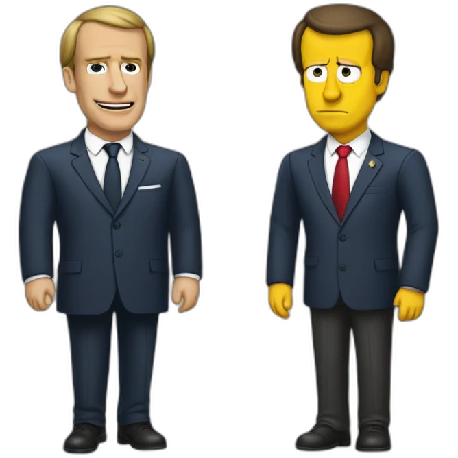 Homère simpsonne et Macron emoji