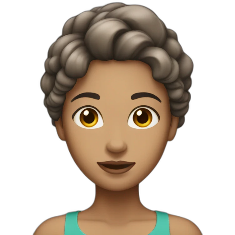 woman with marmaid hair in dark brown color and light skin emoji