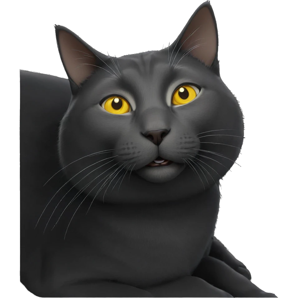grey cat with yellow eyes emoji