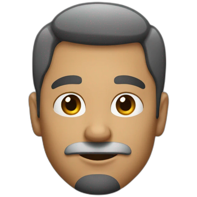 Hombre de 60 años con el pelo corto negro emoji