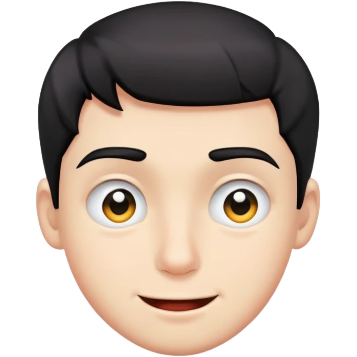 Short black haired male winking, young man with short black hair winking one eye emoji