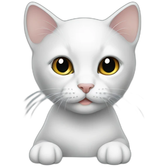 black kitten with thin white mustache emoji
