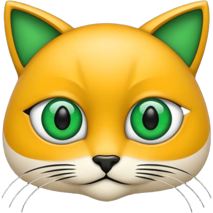 Gata con ojos verdes y negro emoji