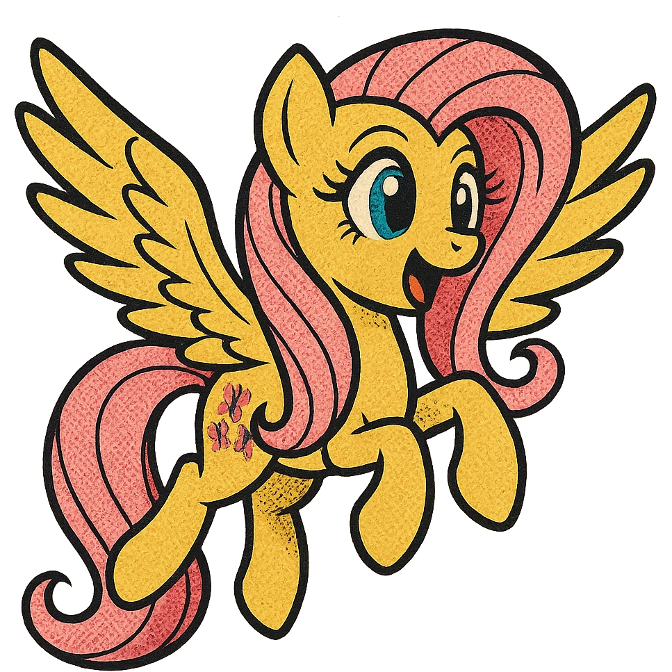 Fluttershy flying with wings spread emoji