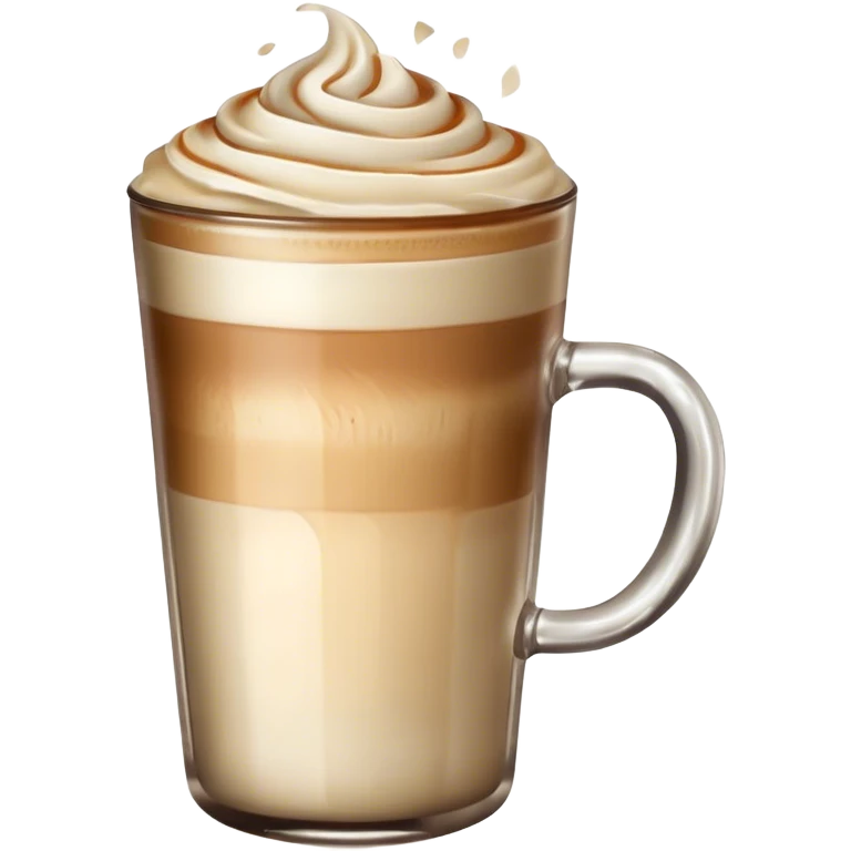 Latte coffee in a transparent glass emoji