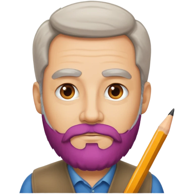 un escritor maduro con barba emoji