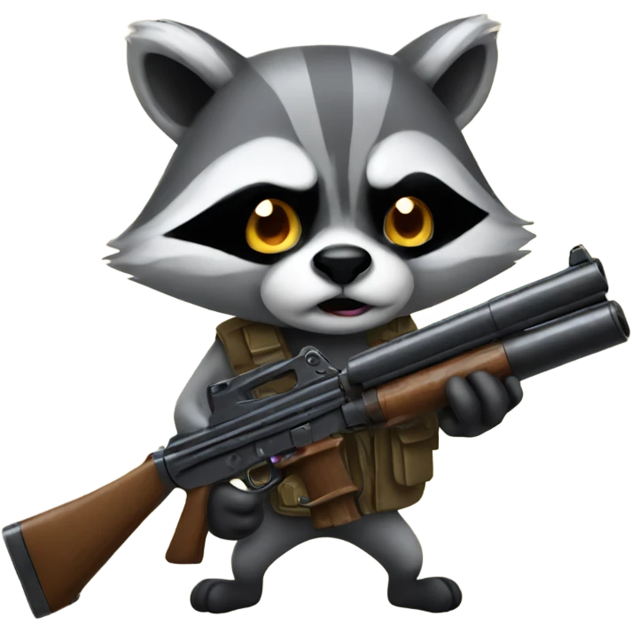 Raccoon with gun emoji