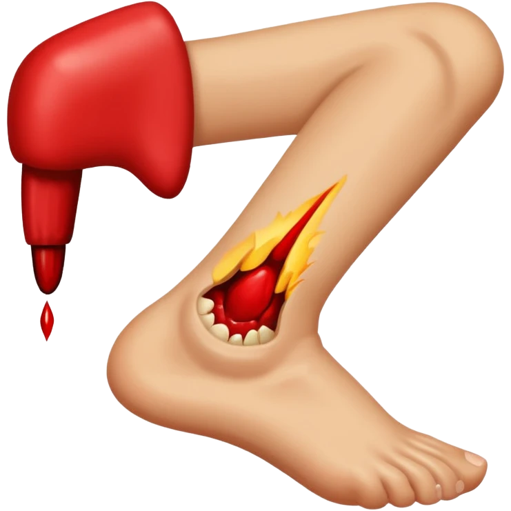 An ankle, being biten emoji