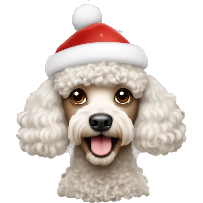 Poodle trägt Weihnachtsmütze  emoji