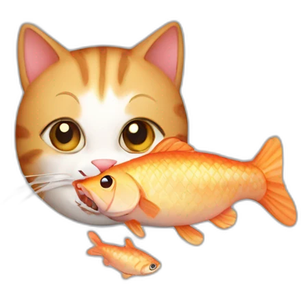 cat eat fish emoji