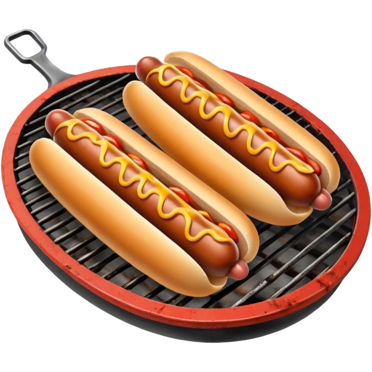 bbq hot dogs on grill emoji