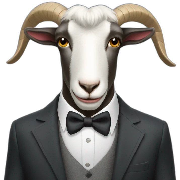 Goat in suit gentlemen emoji