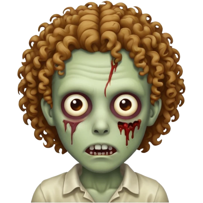 zumbie curly hair emoji