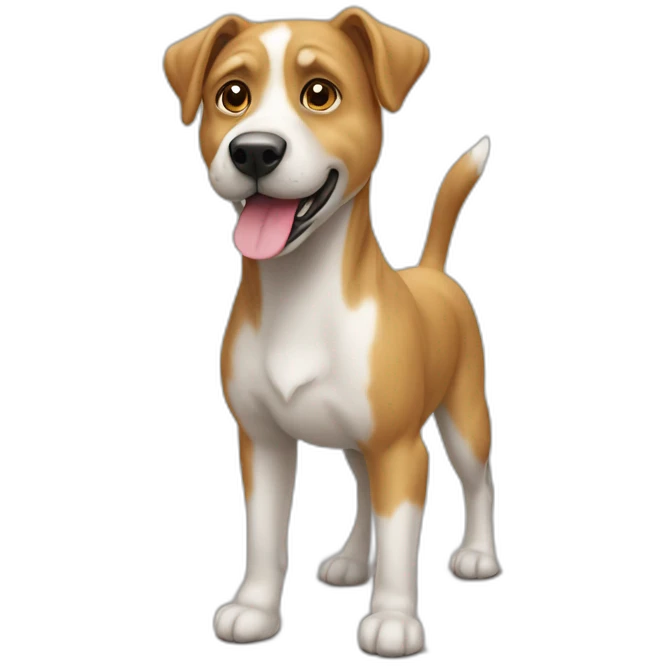 Un chien a cotée d'un cheval emoji