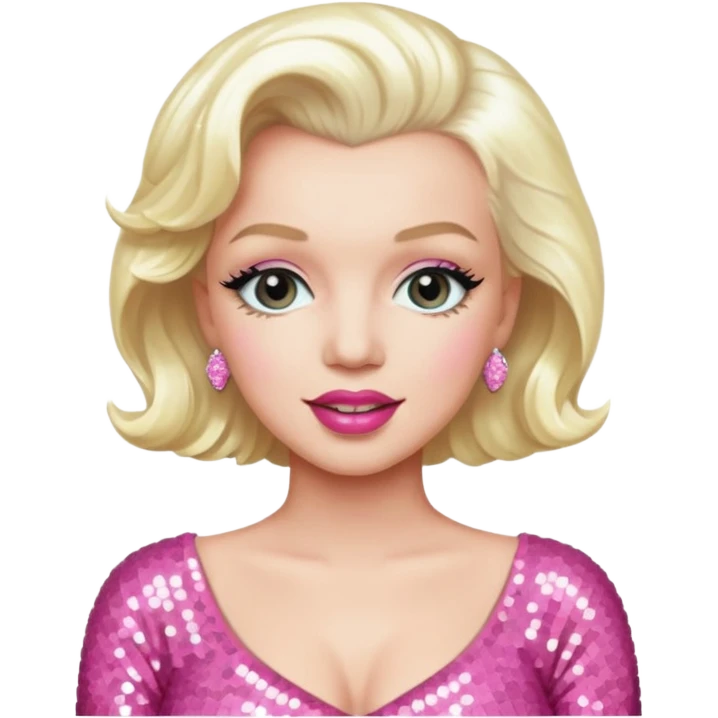 Marilyn Monroe with platinum blonde hair, pink sequin outfit emoji