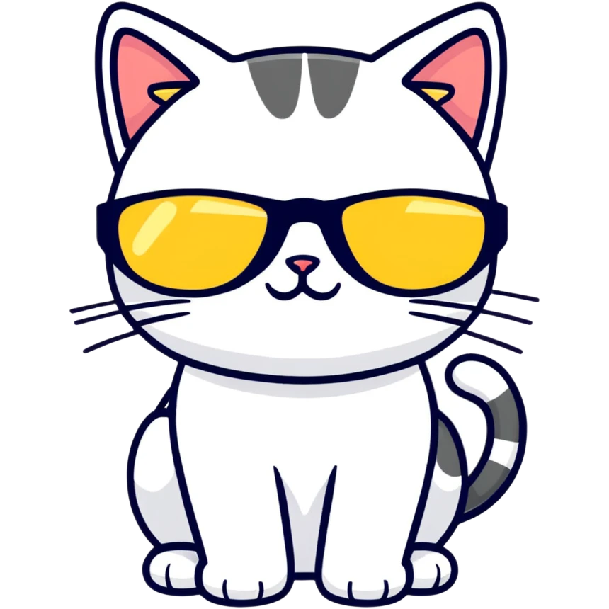 Cat with sunglasses emoji