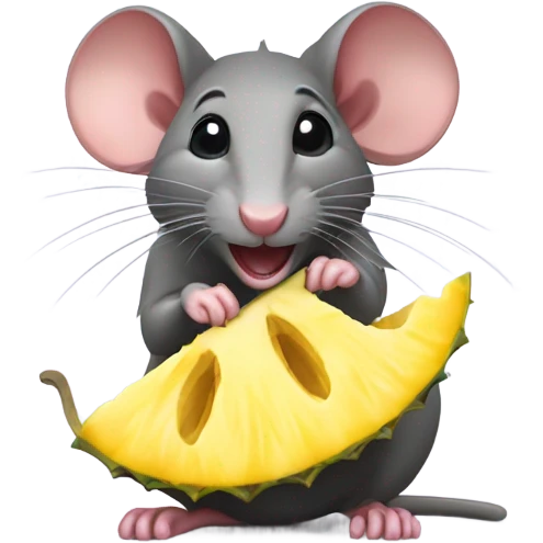 Rat eating pineapple emoji