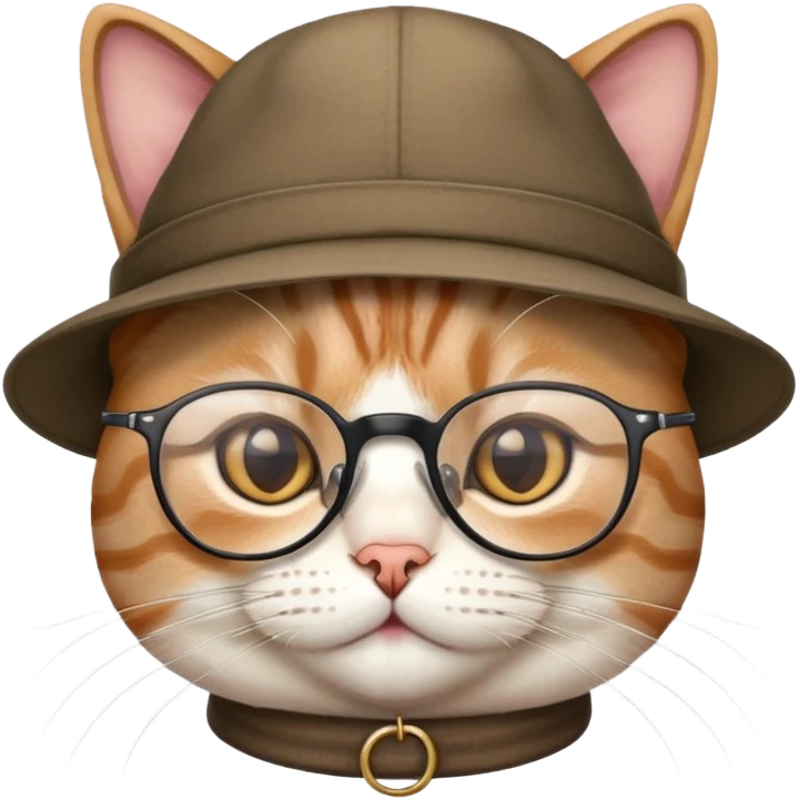 Кот в очках и шляпе emoji