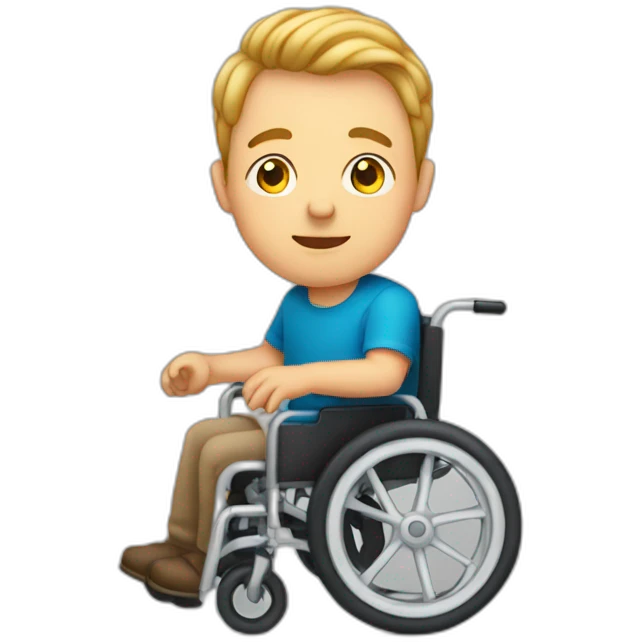 down syndrom man in wheel chair emoji